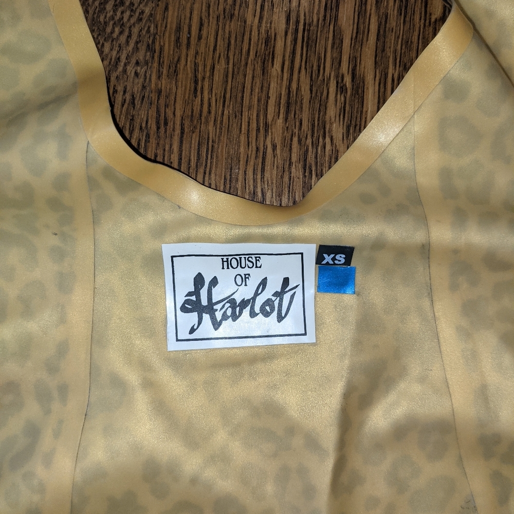 SOLD! House of Harlot Latex Cheetah Mini Dress Fetish XS - Picture 6 of 7